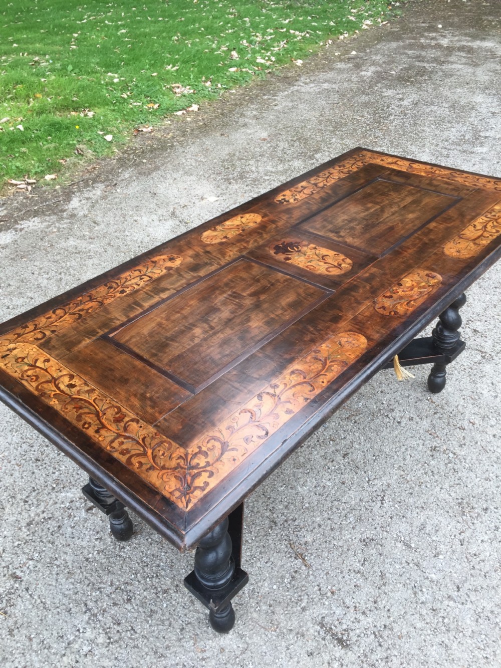 Eighteenth century Flemish marquetry side table  View X