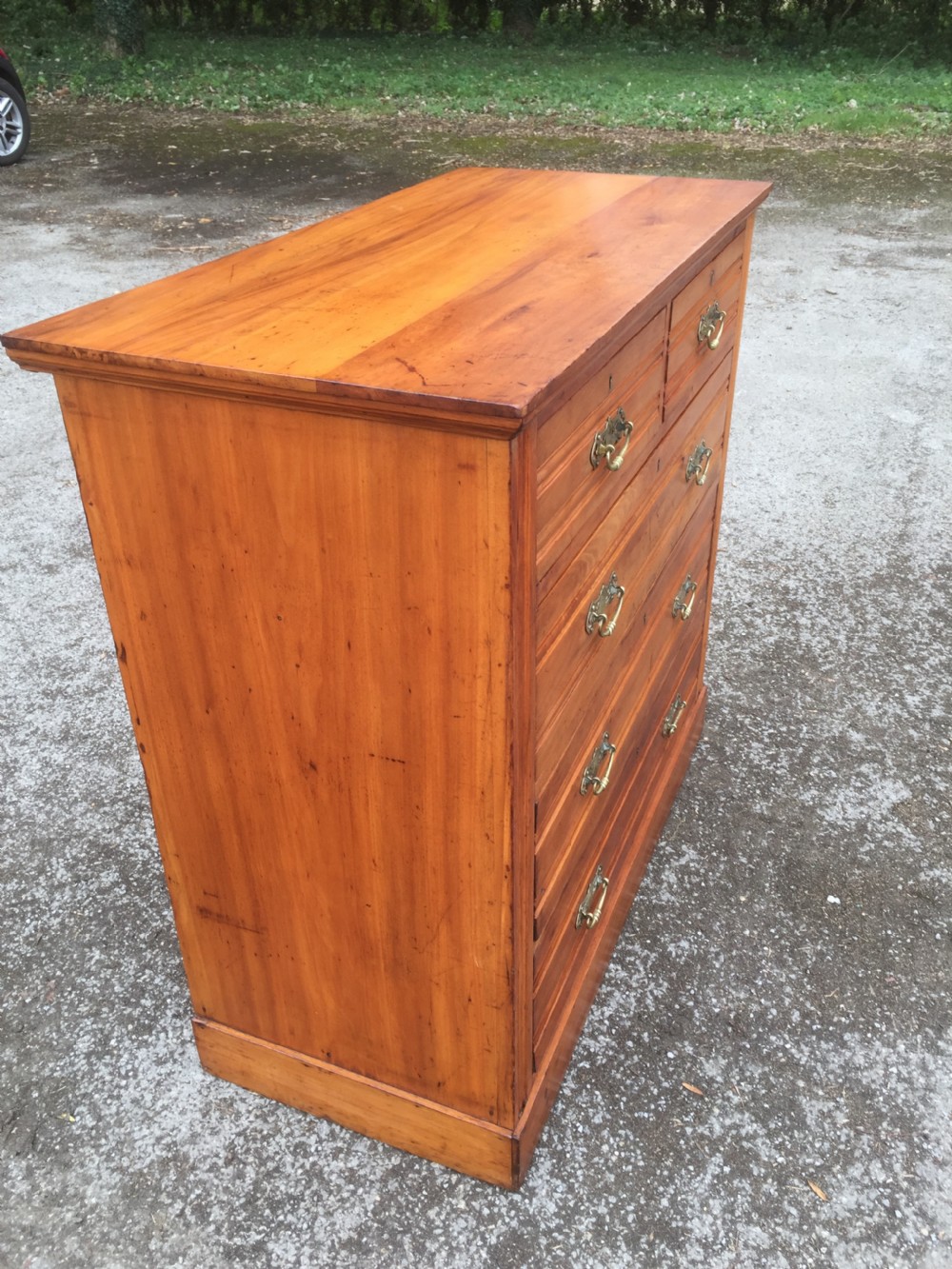 Nineteenth century satin walnut chest of drawers  View VI