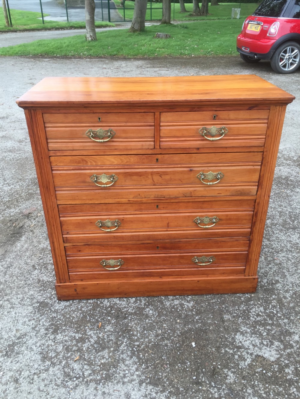 Nineteenth century satin walnut chest of drawers  View XII