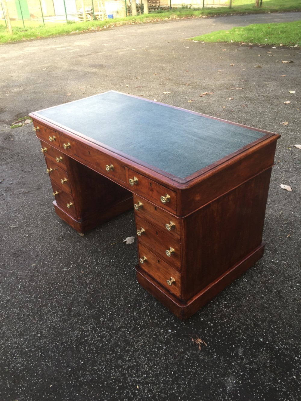 Nineteenth century mahogany twin pedestal desk View II