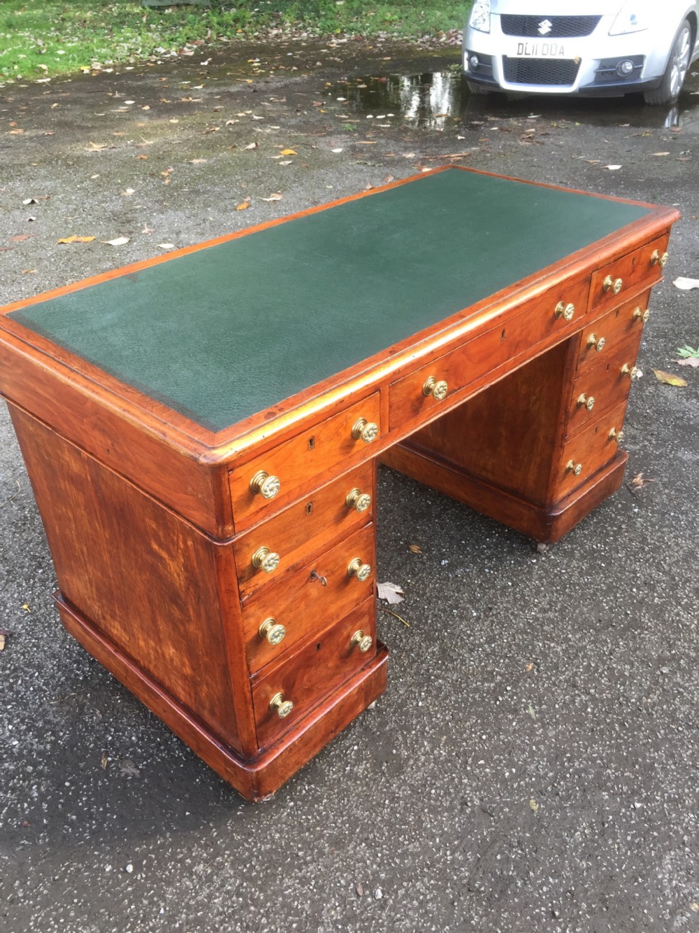Nineteenth century mahogany twin pedestal desk View III
