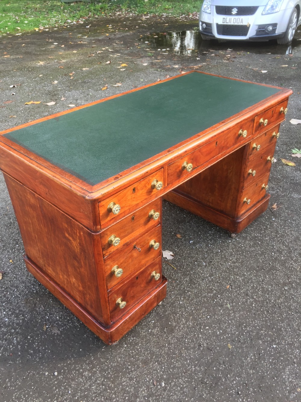 Nineteenth century mahogany twin pedestal desk View IV