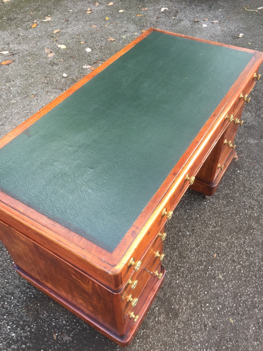 Nineteenth century mahogany twin pedestal desk View V
