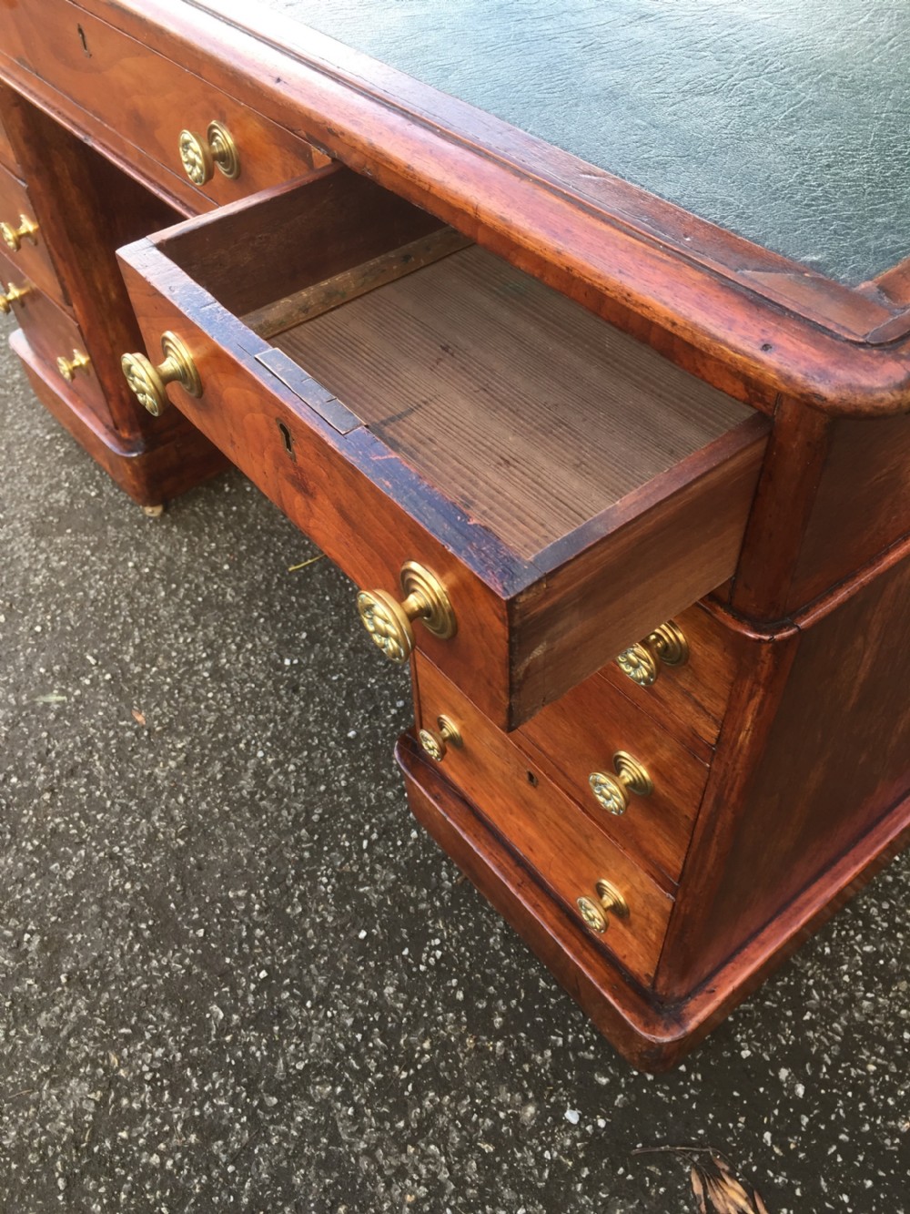 Nineteenth century mahogany twin pedestal desk View IX