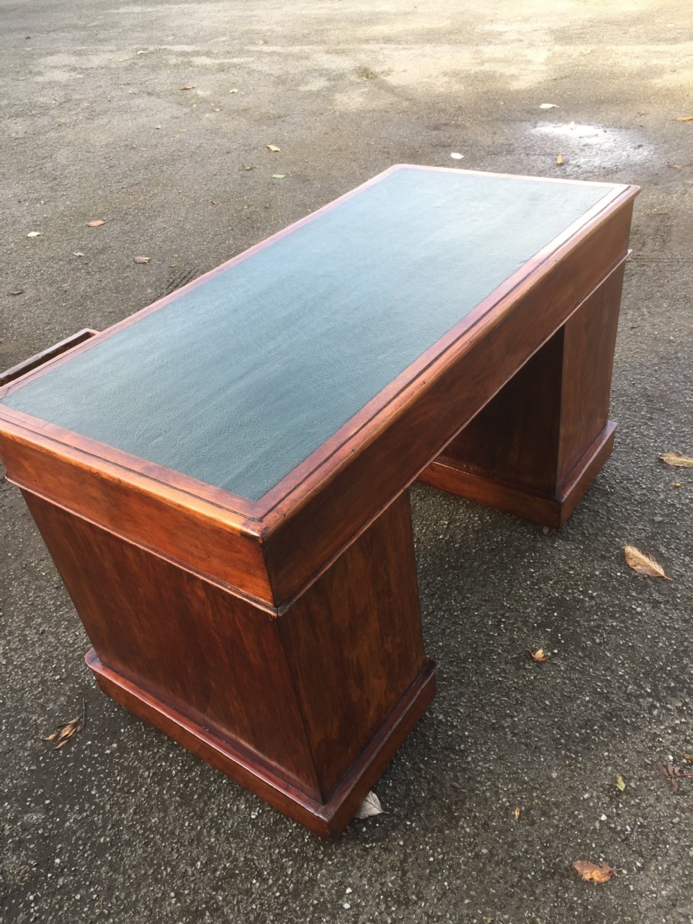 Nineteenth century mahogany twin pedestal desk View X
