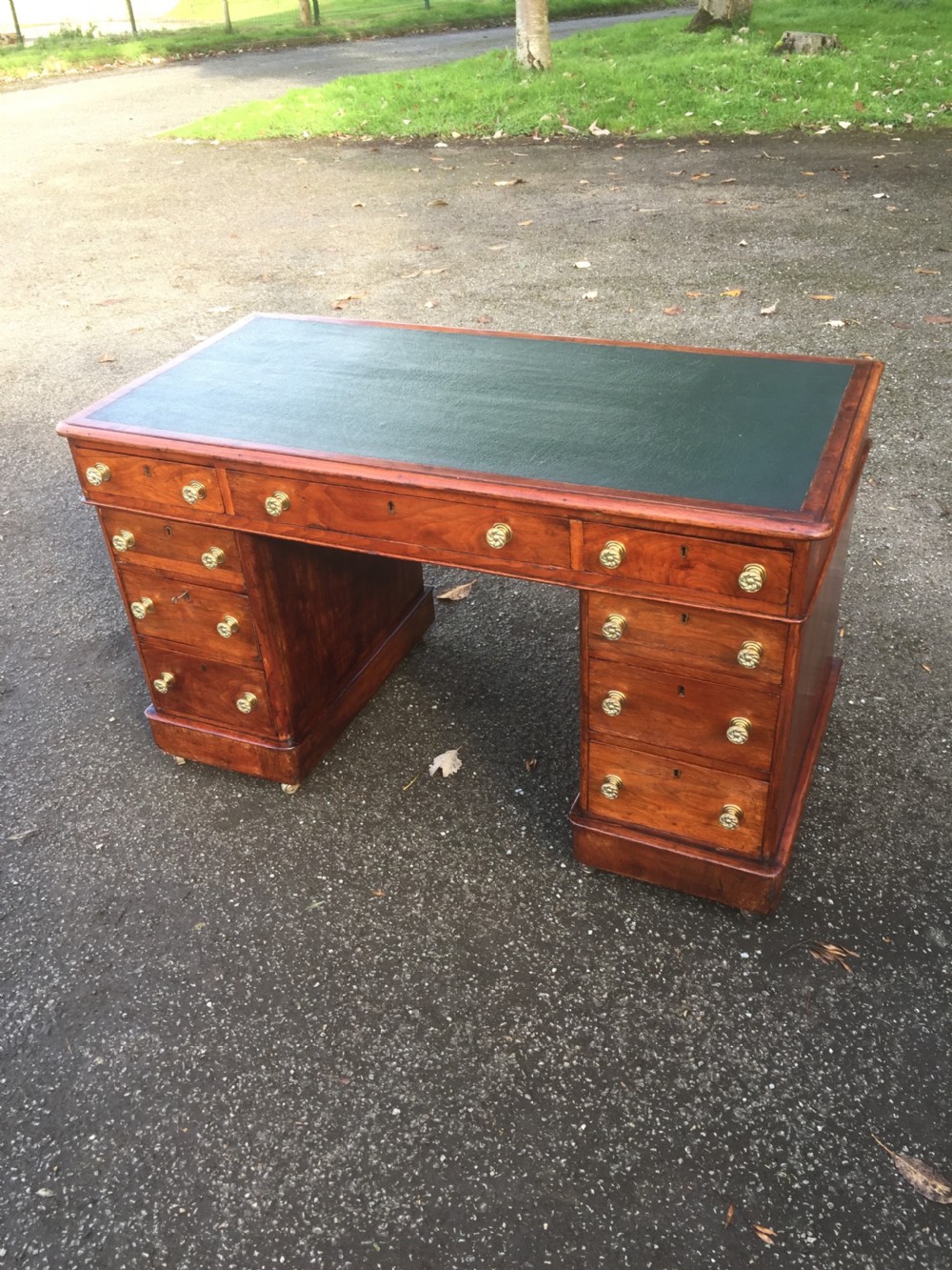 Nineteenth century mahogany twin pedestal desk View XI