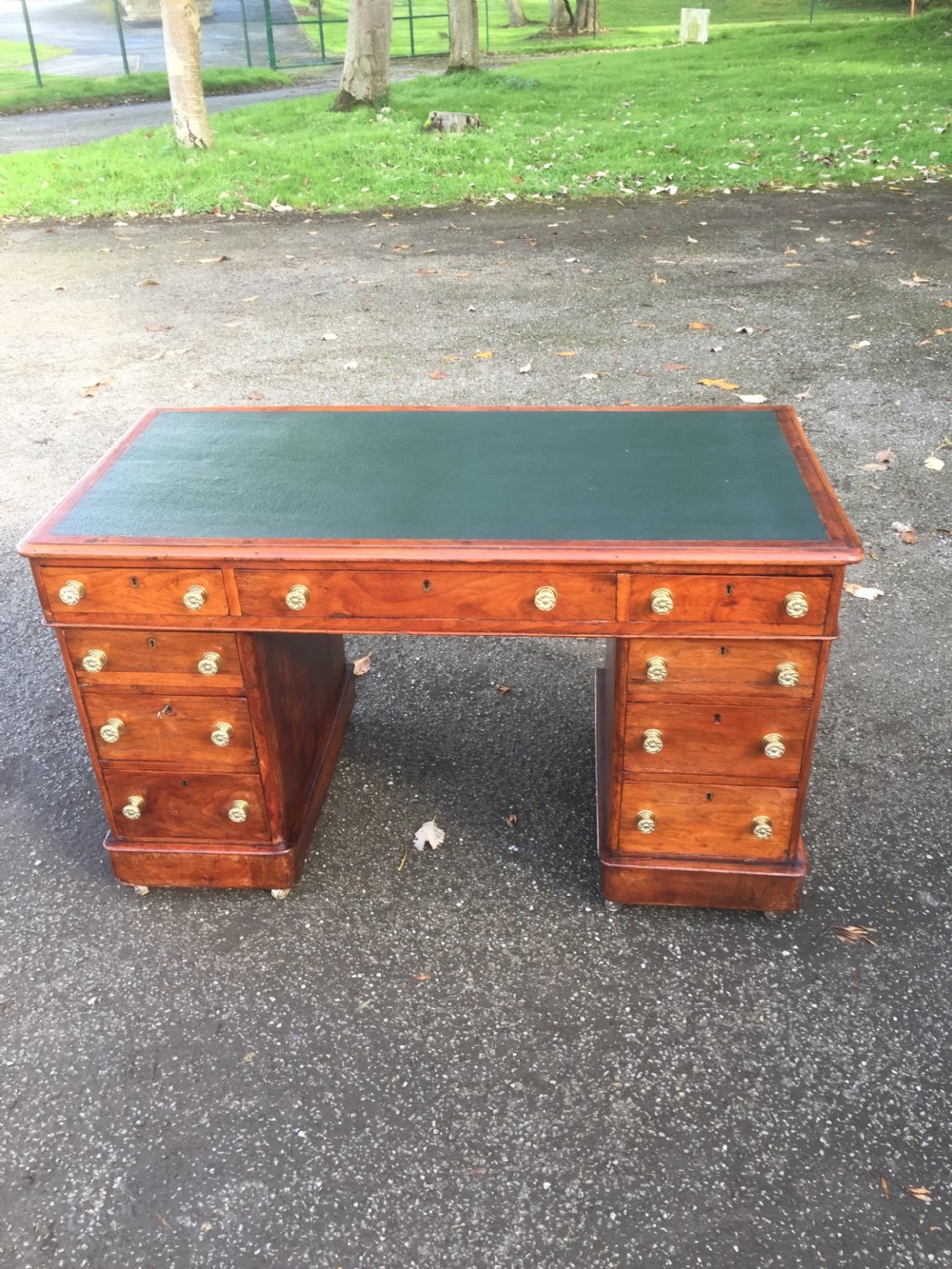 Nineteenth century mahogany twin pedestal desk View XII