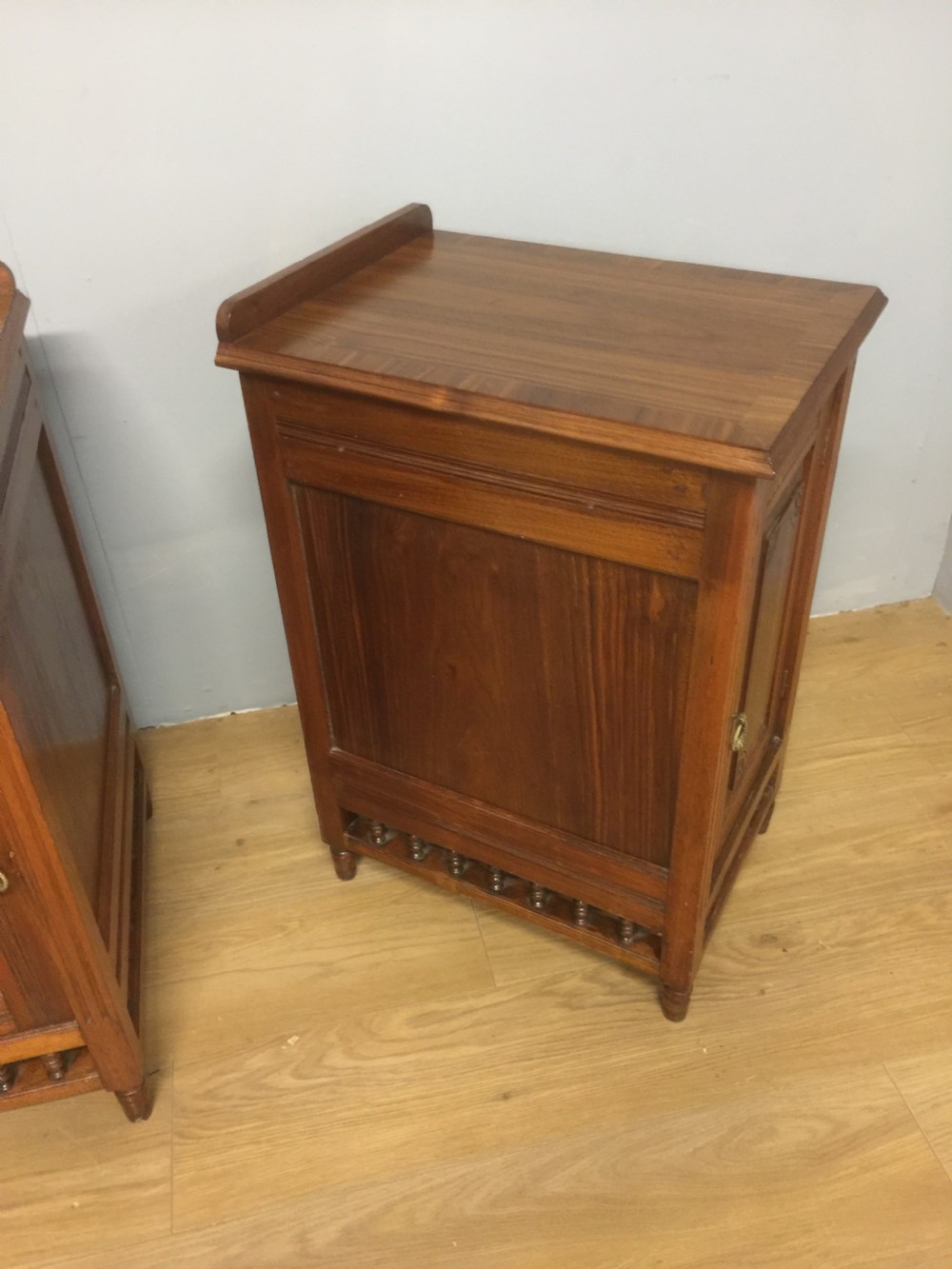Edwardian pair of walnut bedside cabinets  View VIII