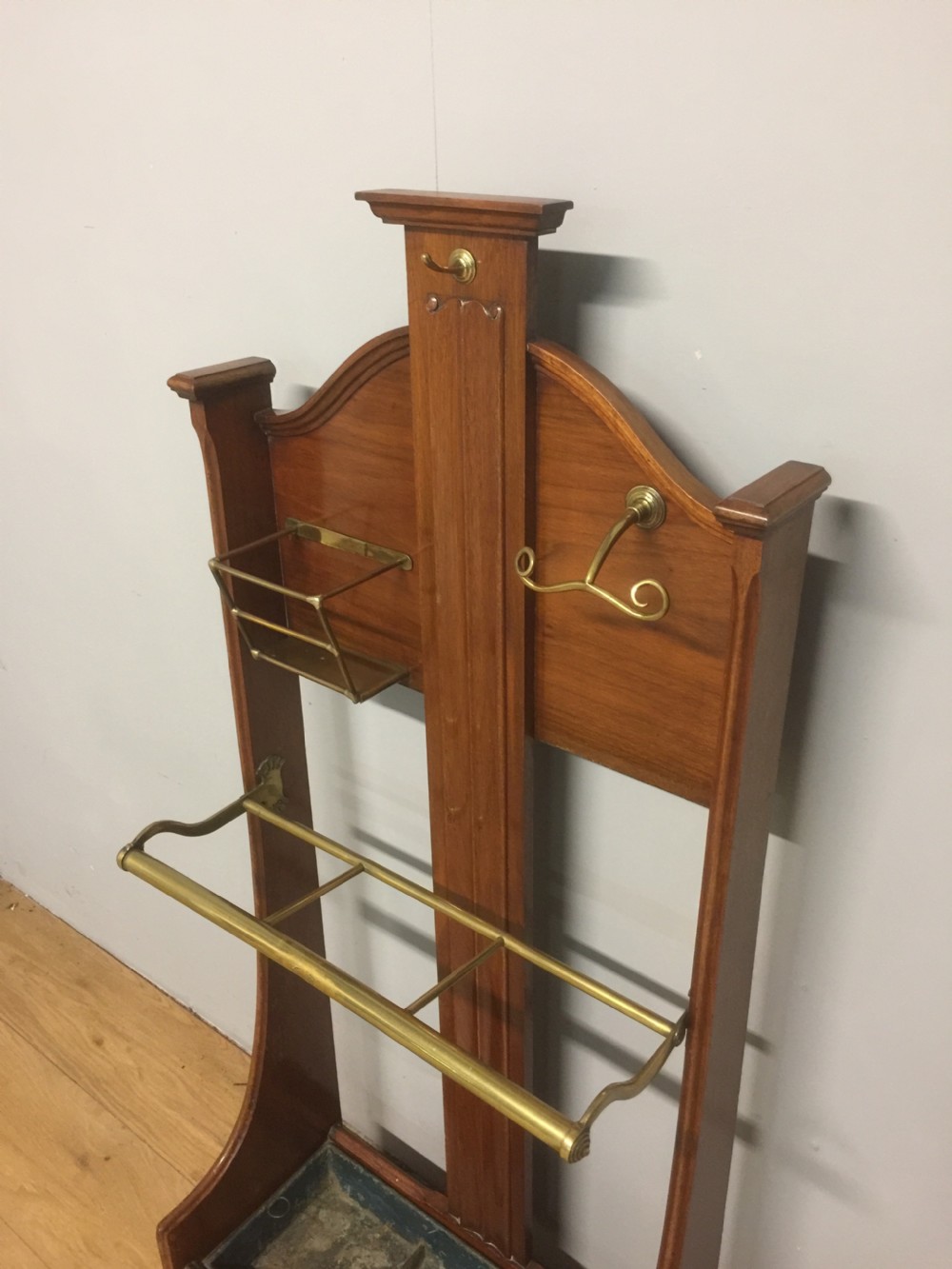 Walnut art nouveau stick stand circa 1890 View III