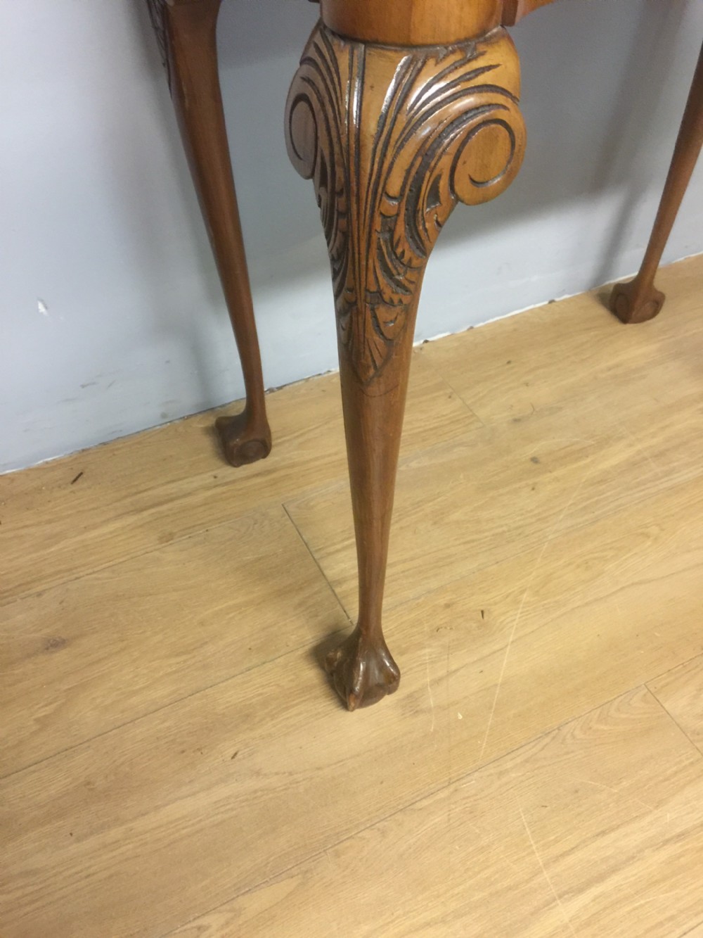 Burr walnut Queen Anne style card table  View VI