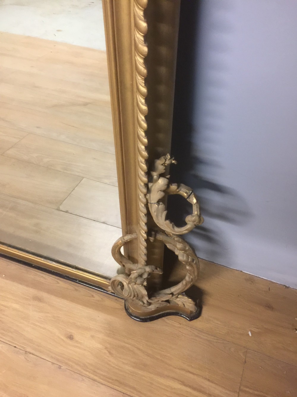 Nineteenth century giltwood carved overmantel mirror  View VIII