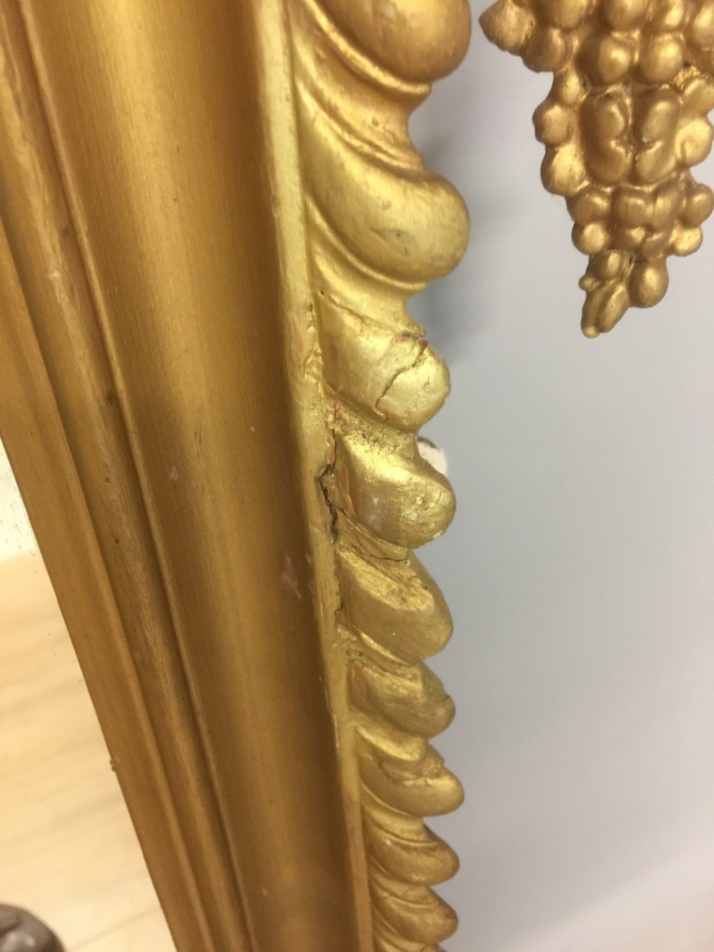 Nineteenth century giltwood carved overmantel mirror  View XI