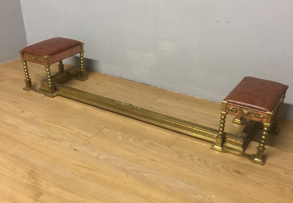 Arts and crafts copper and brass club fender 