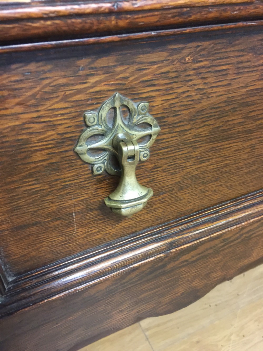 Jacobean style oak side cabinet by Leemings, Halifax View V