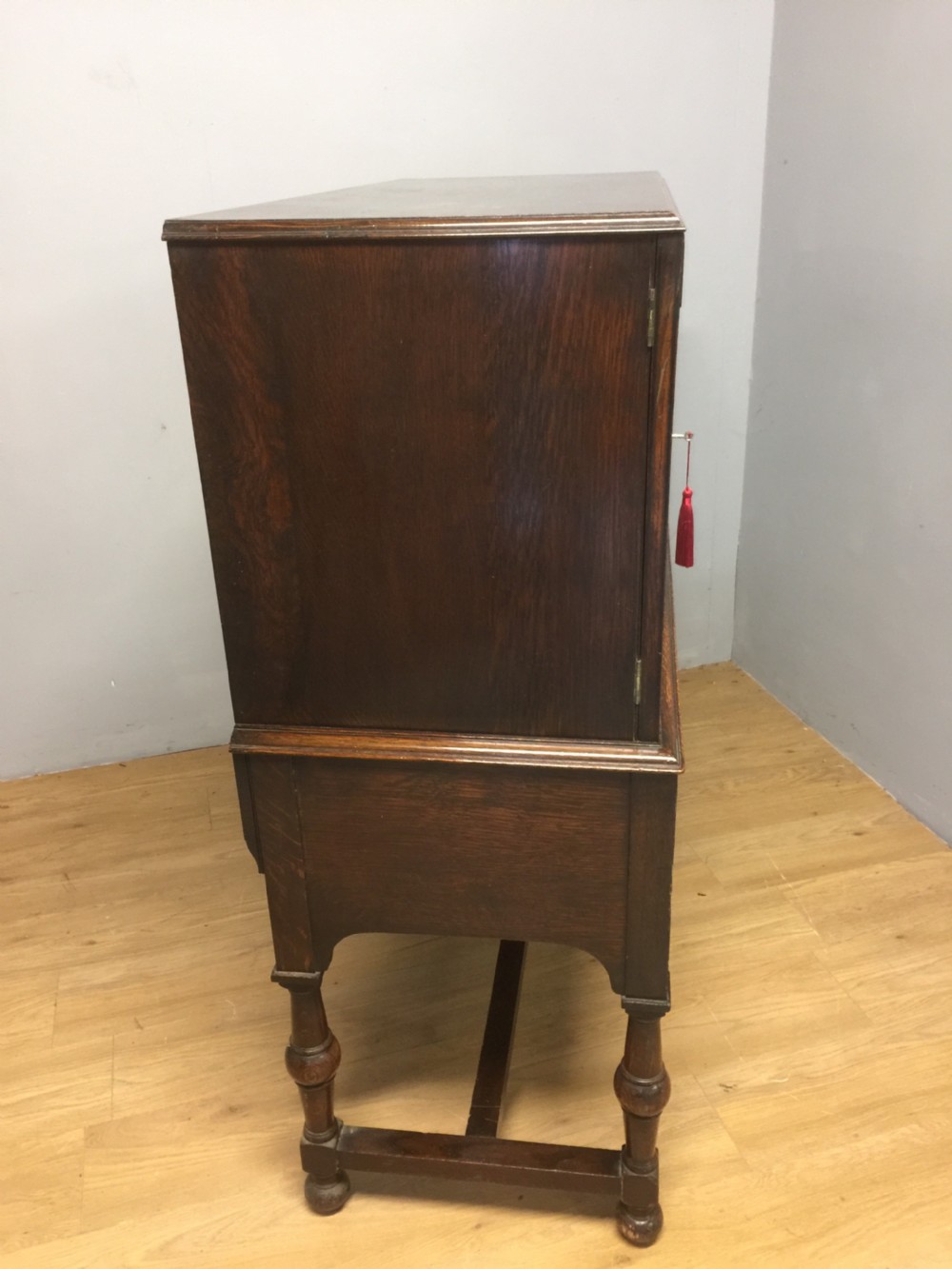Jacobean style oak side cabinet by Leemings, Halifax View X
