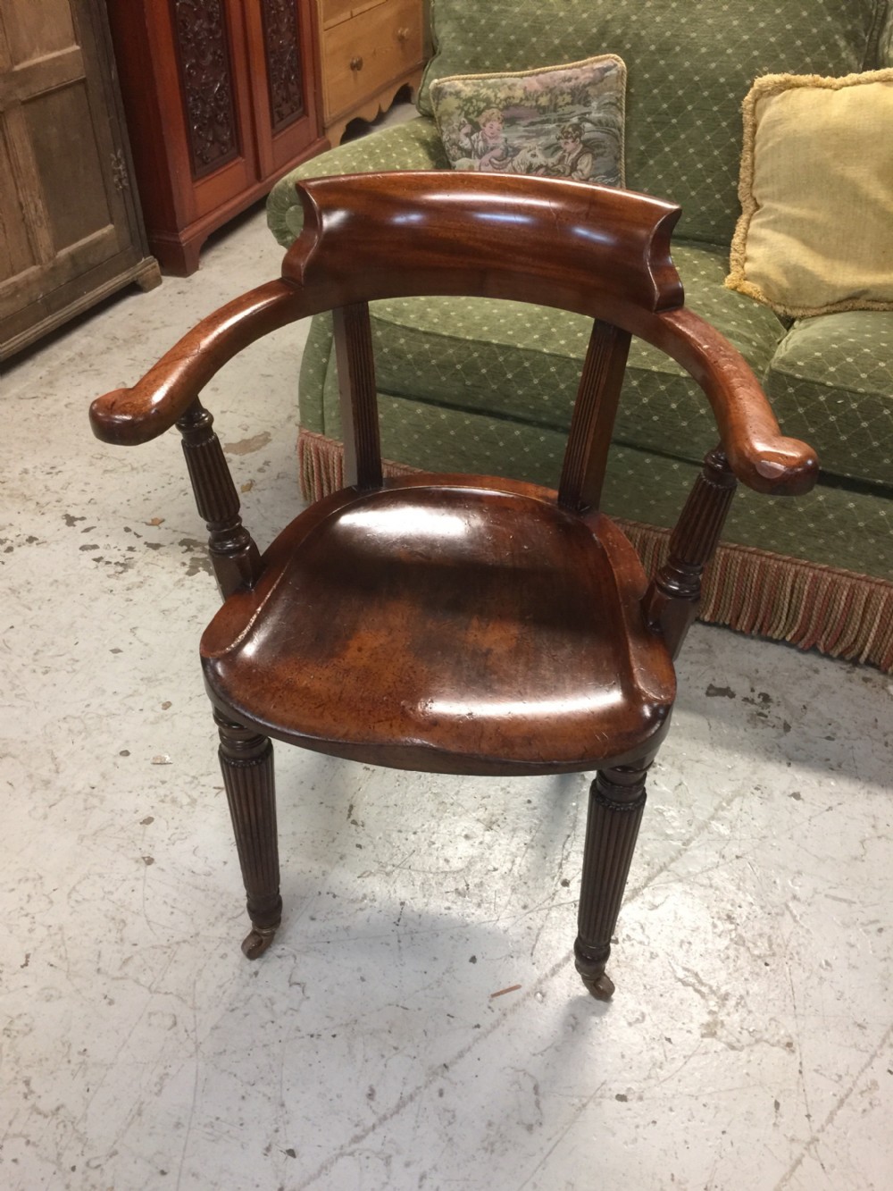 Late nineteenth century mahogany desk chair 