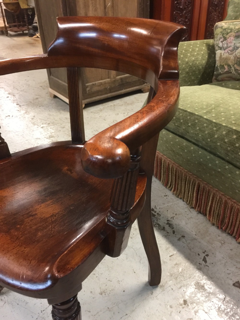Late nineteenth century mahogany desk chair  View III