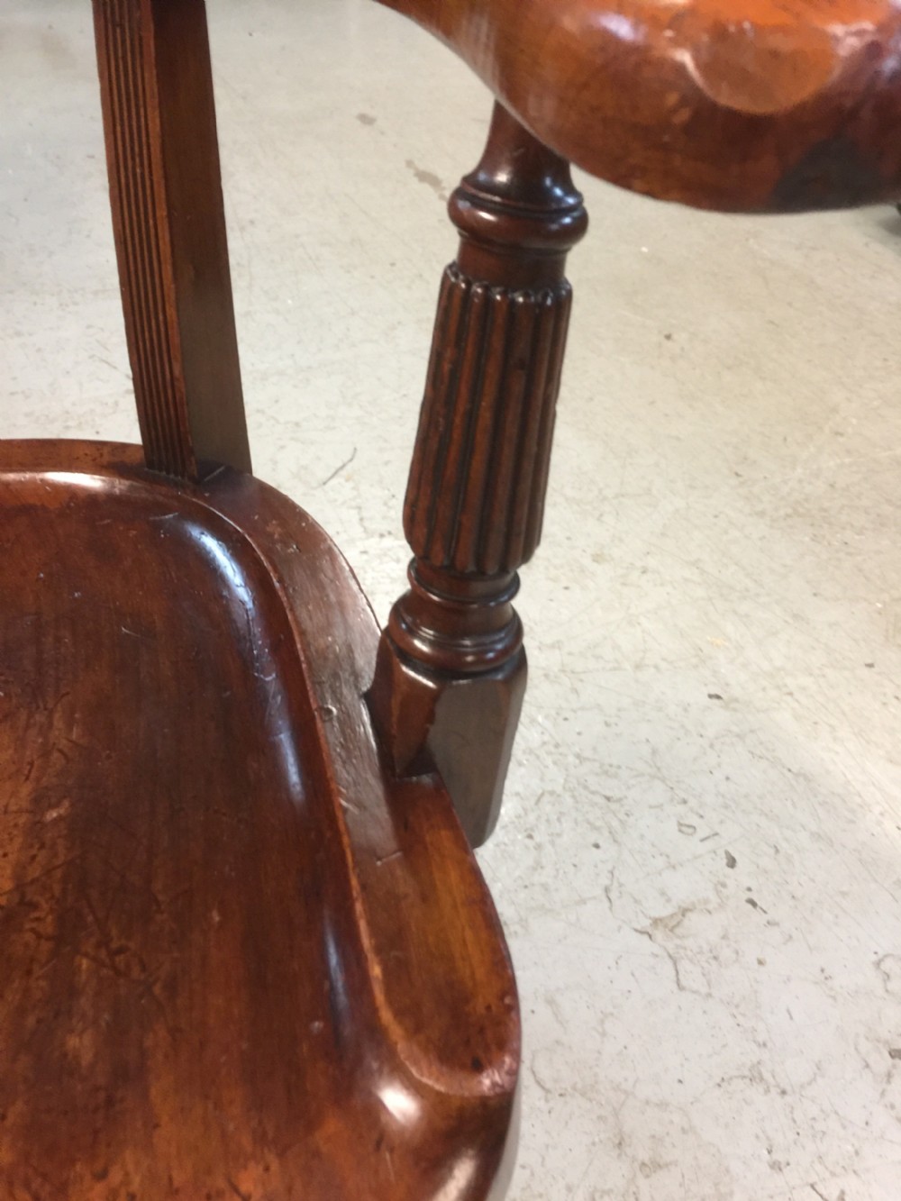 Late nineteenth century mahogany desk chair  View IV