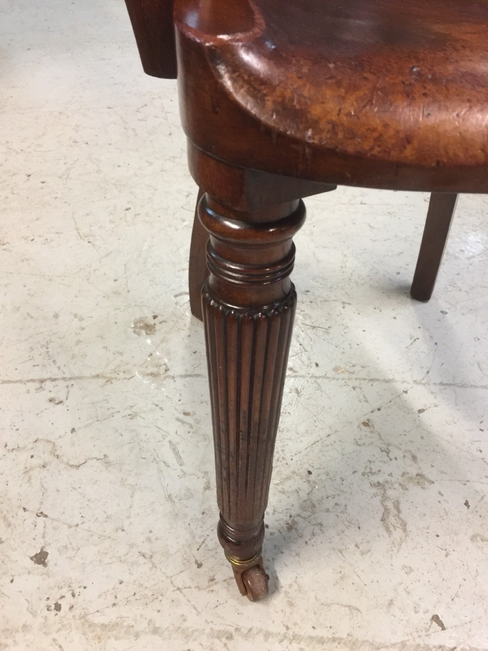 Late nineteenth century mahogany desk chair  View V