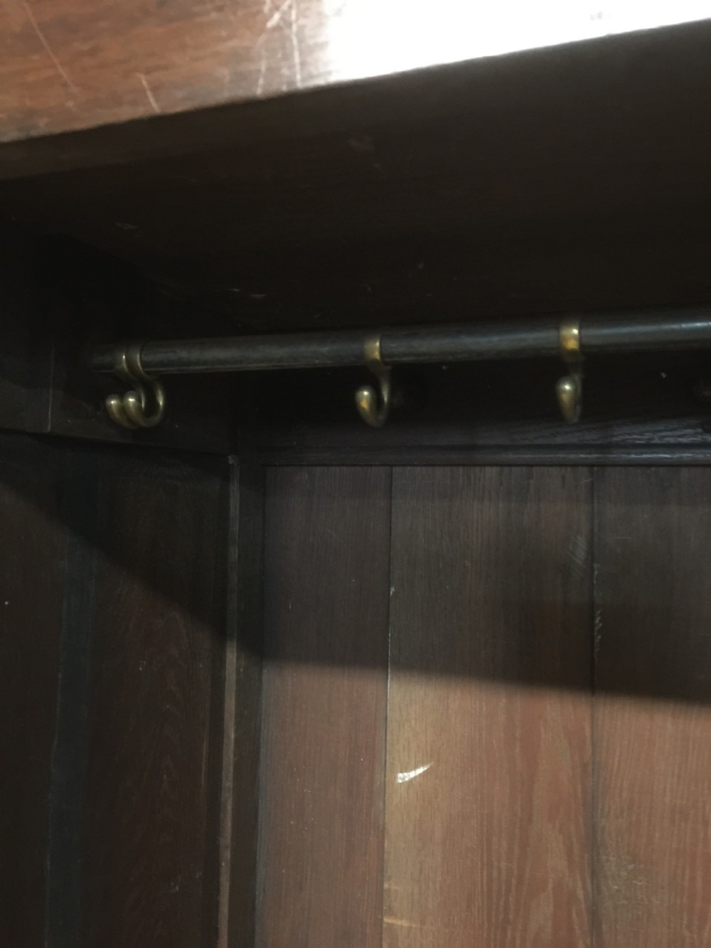Nineteenth century oak panelled country house hall cupboard View VII