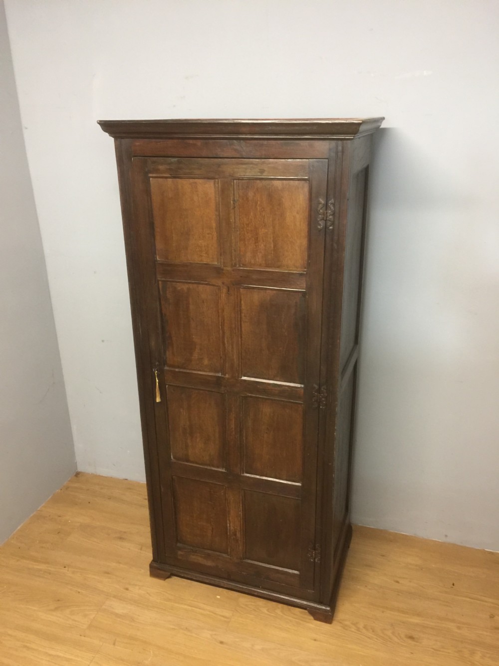 Nineteenth century oak panelled country house hall cupboard View XV