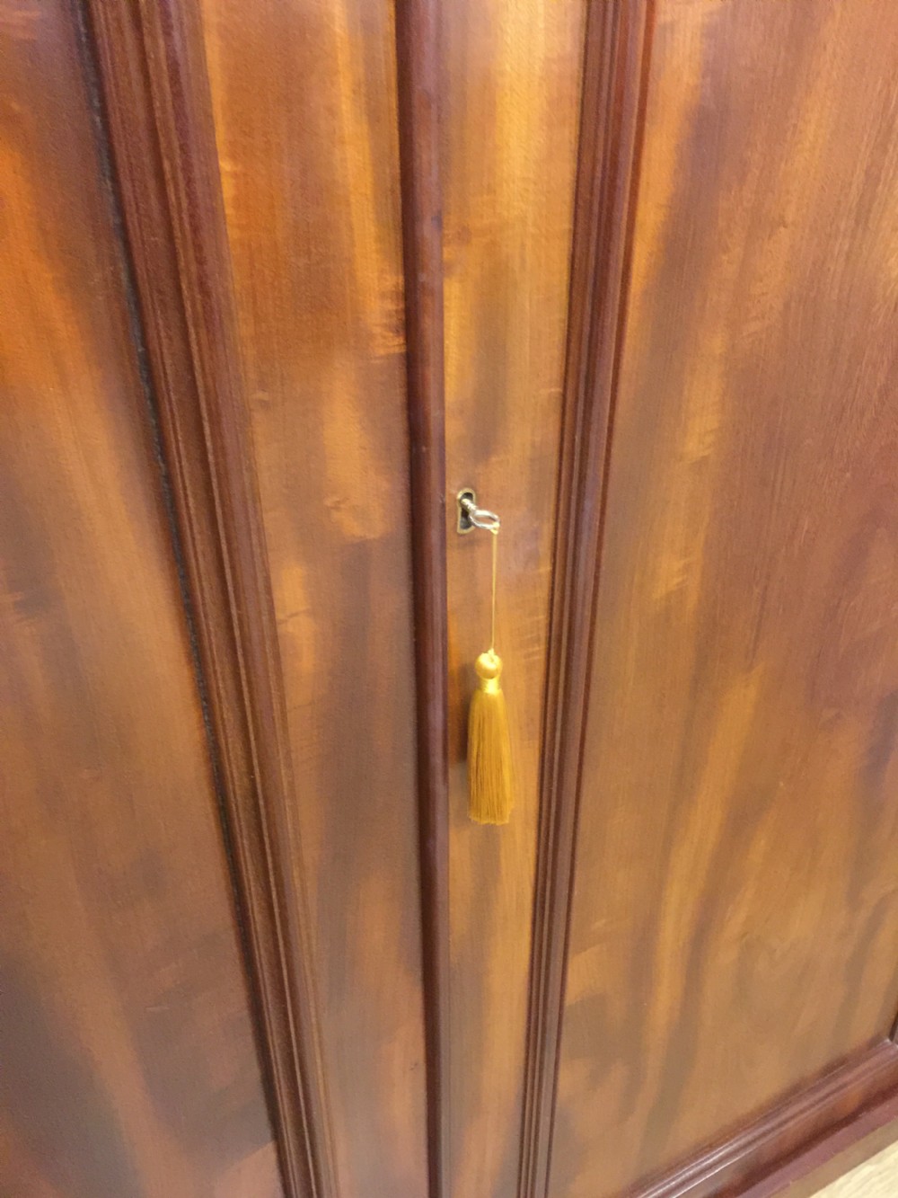 Nineteenth century two door flame mahogany wardrobe  View IV