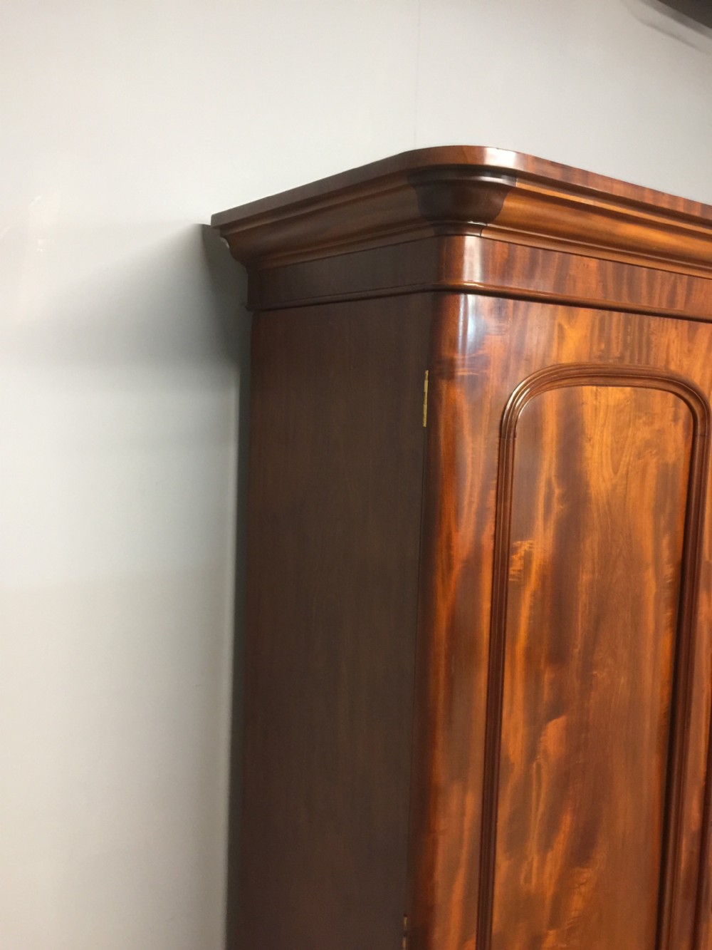 Nineteenth century two door flame mahogany wardrobe  View VI