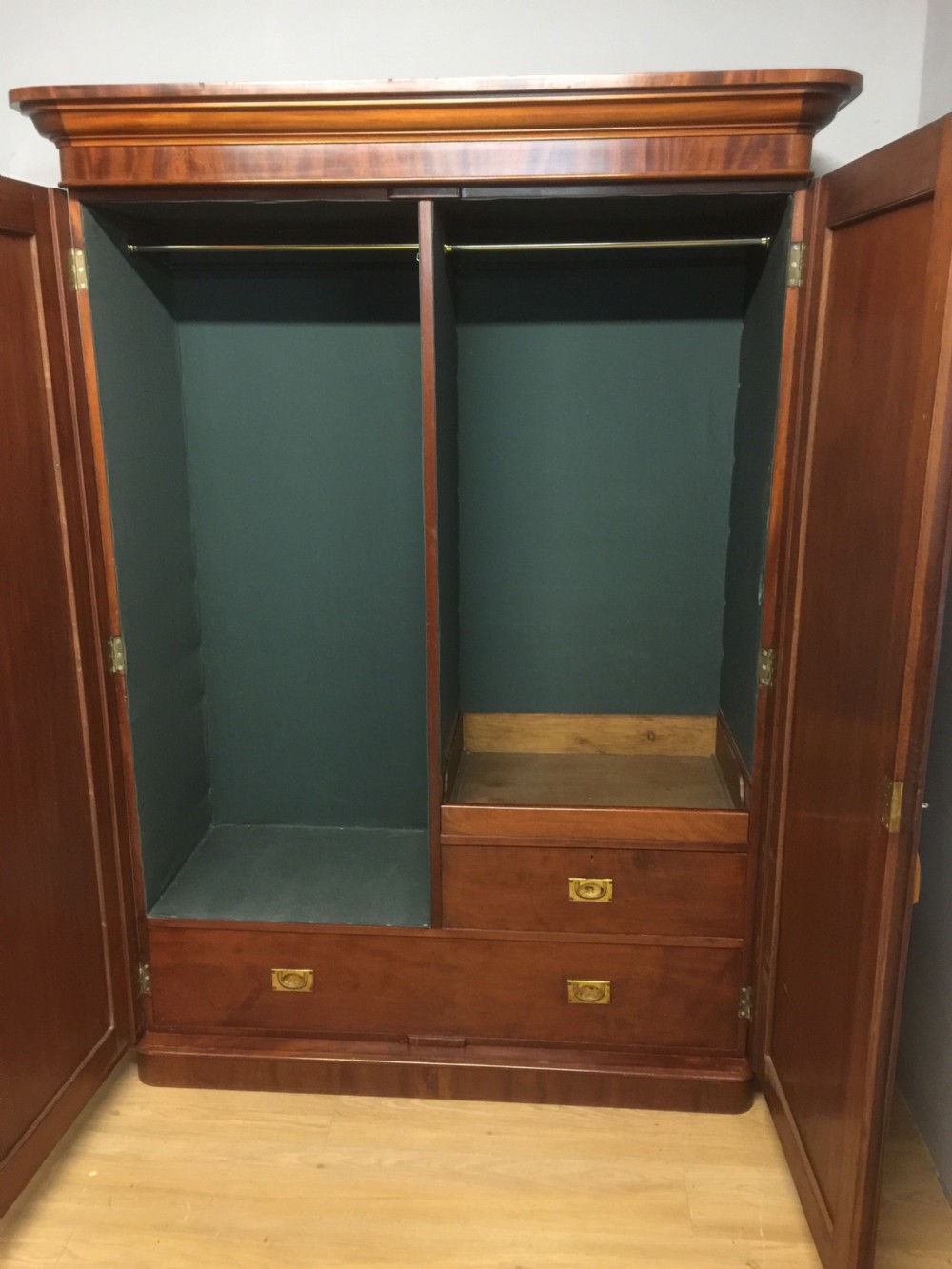Nineteenth century two door flame mahogany wardrobe  View VII