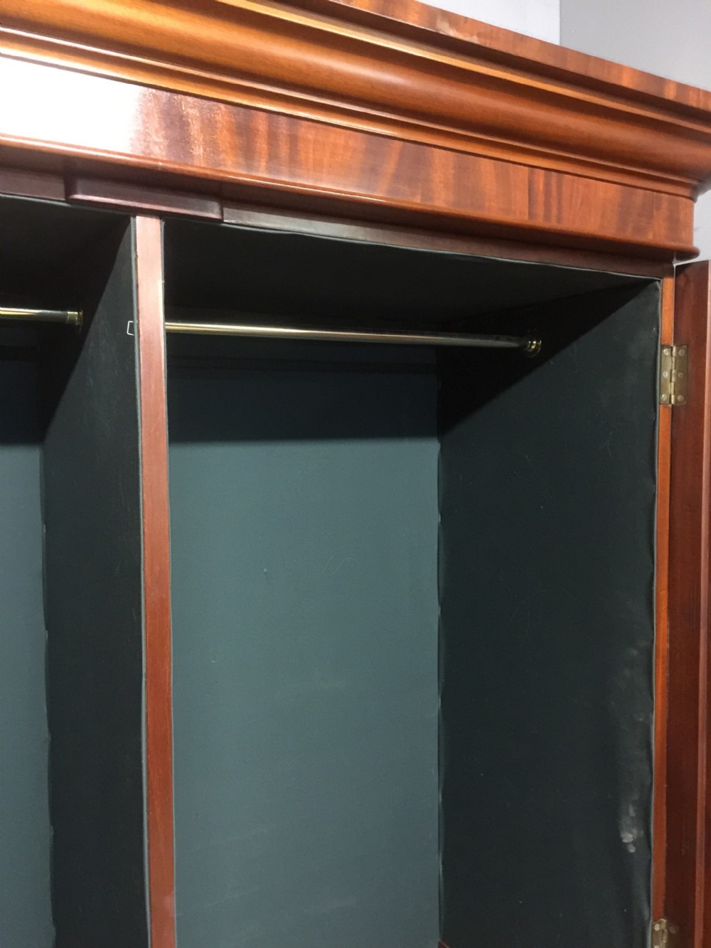 Nineteenth century two door flame mahogany wardrobe  View IX