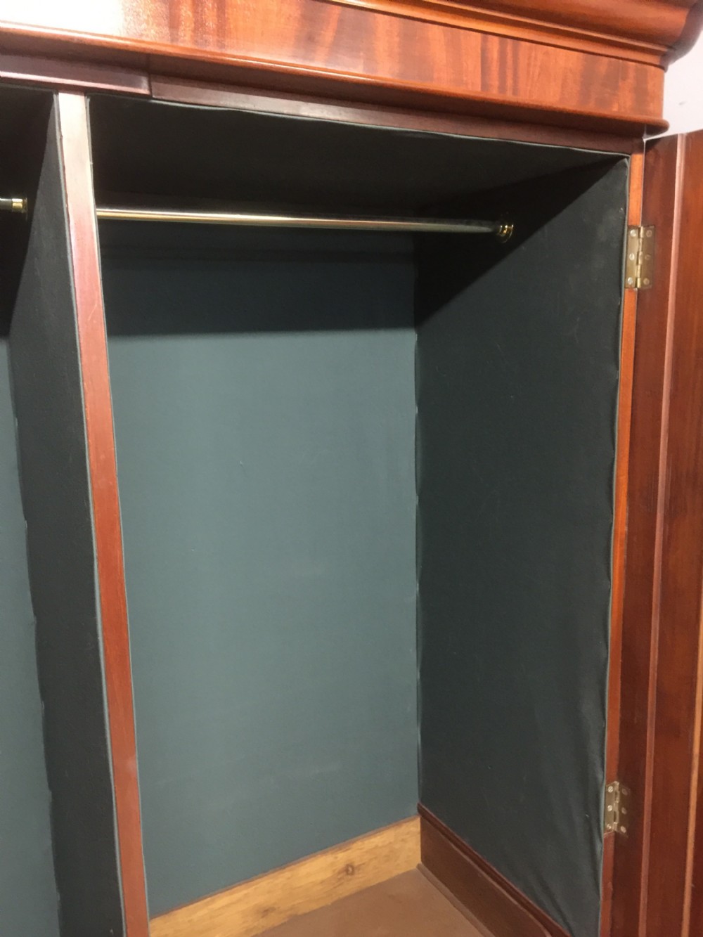 Nineteenth century two door flame mahogany wardrobe  View XI