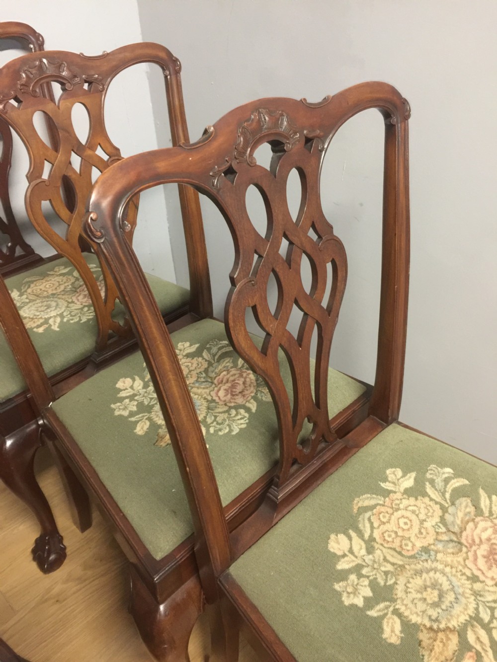 Set of six mahogany Chippendale style dining  chairs View IV