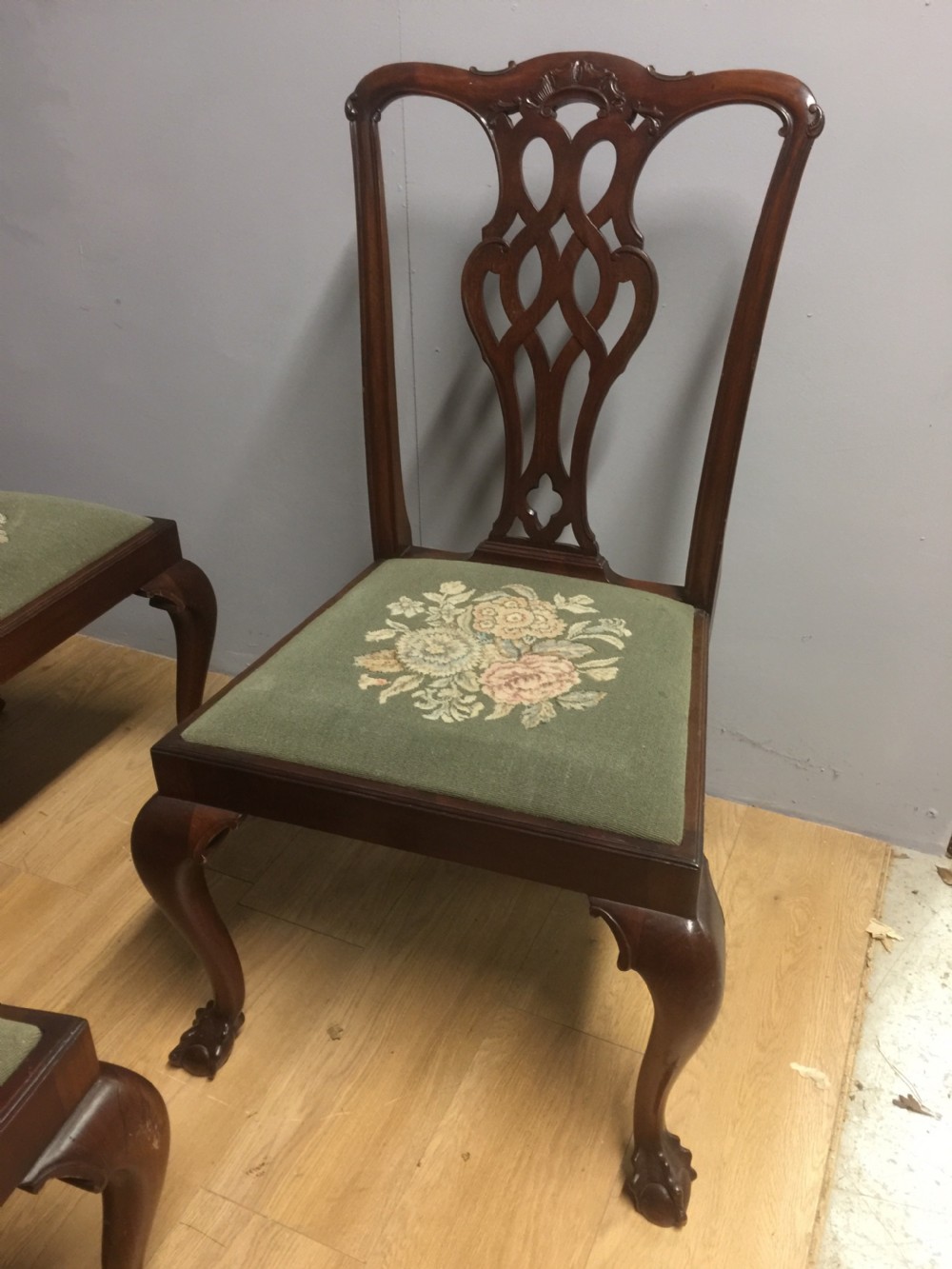Set of six mahogany Chippendale style dining  chairs View V