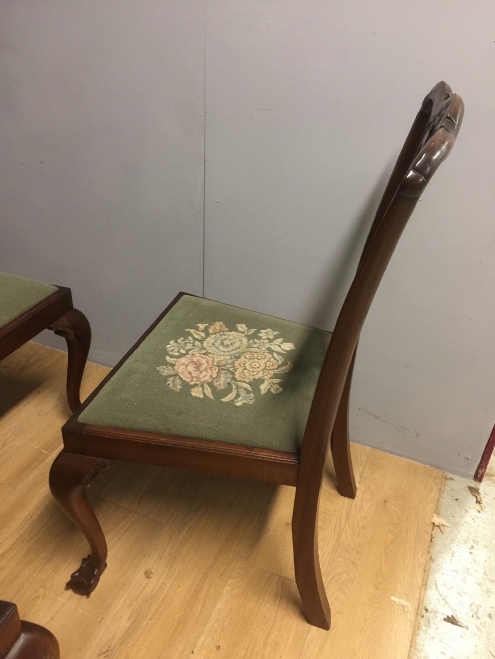 Set of six mahogany Chippendale style dining  chairs View X