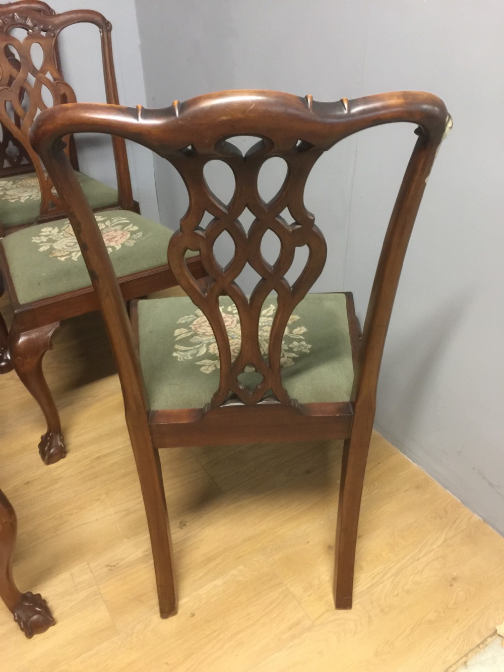 Set of six mahogany Chippendale style dining  chairs View XI