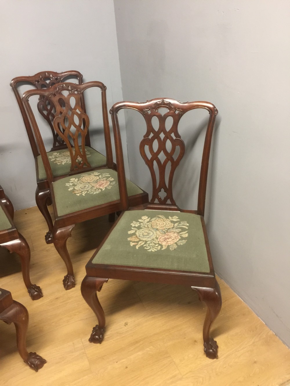 Set of six mahogany Chippendale style dining  chairs View XIII