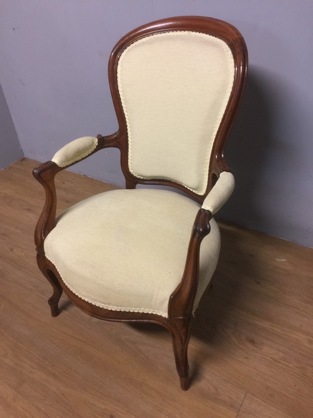 Nineteenth century walnut French style armchair View II