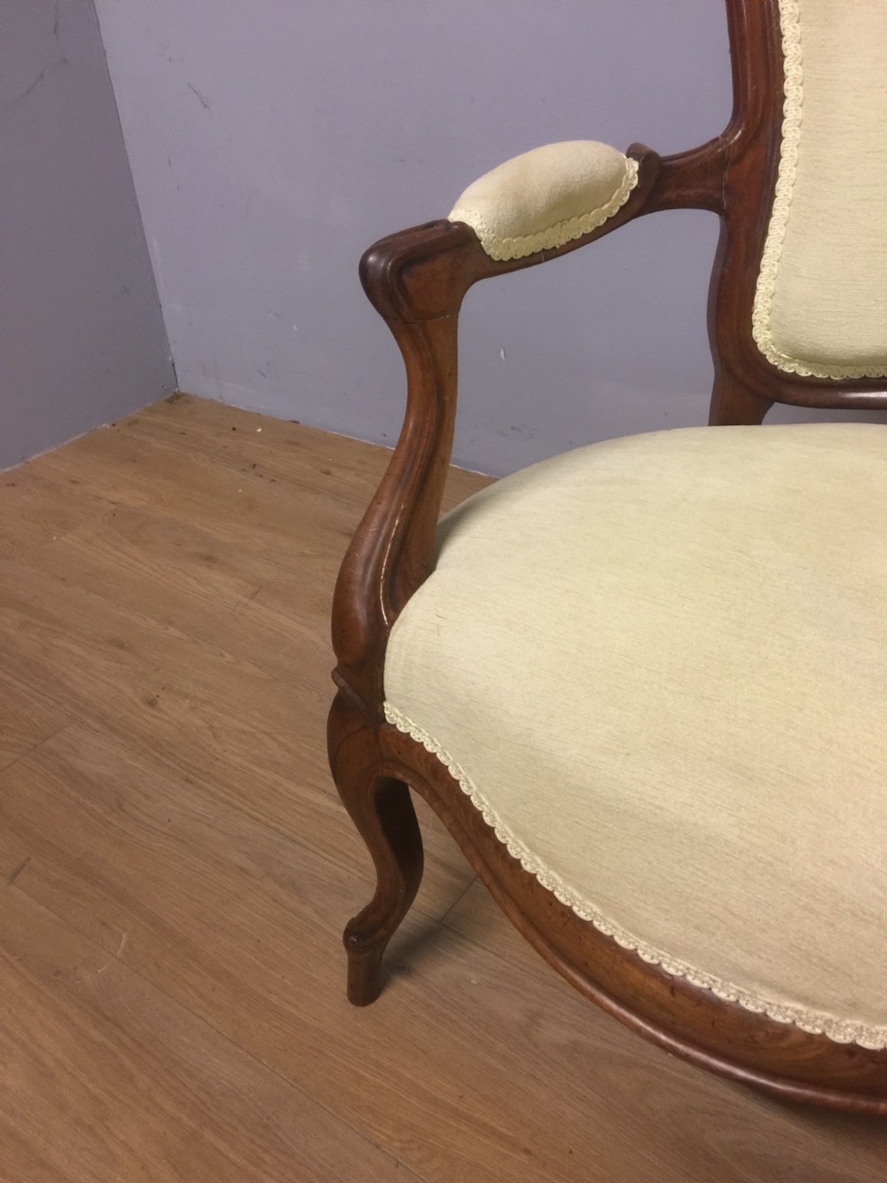Nineteenth century walnut French style armchair View V