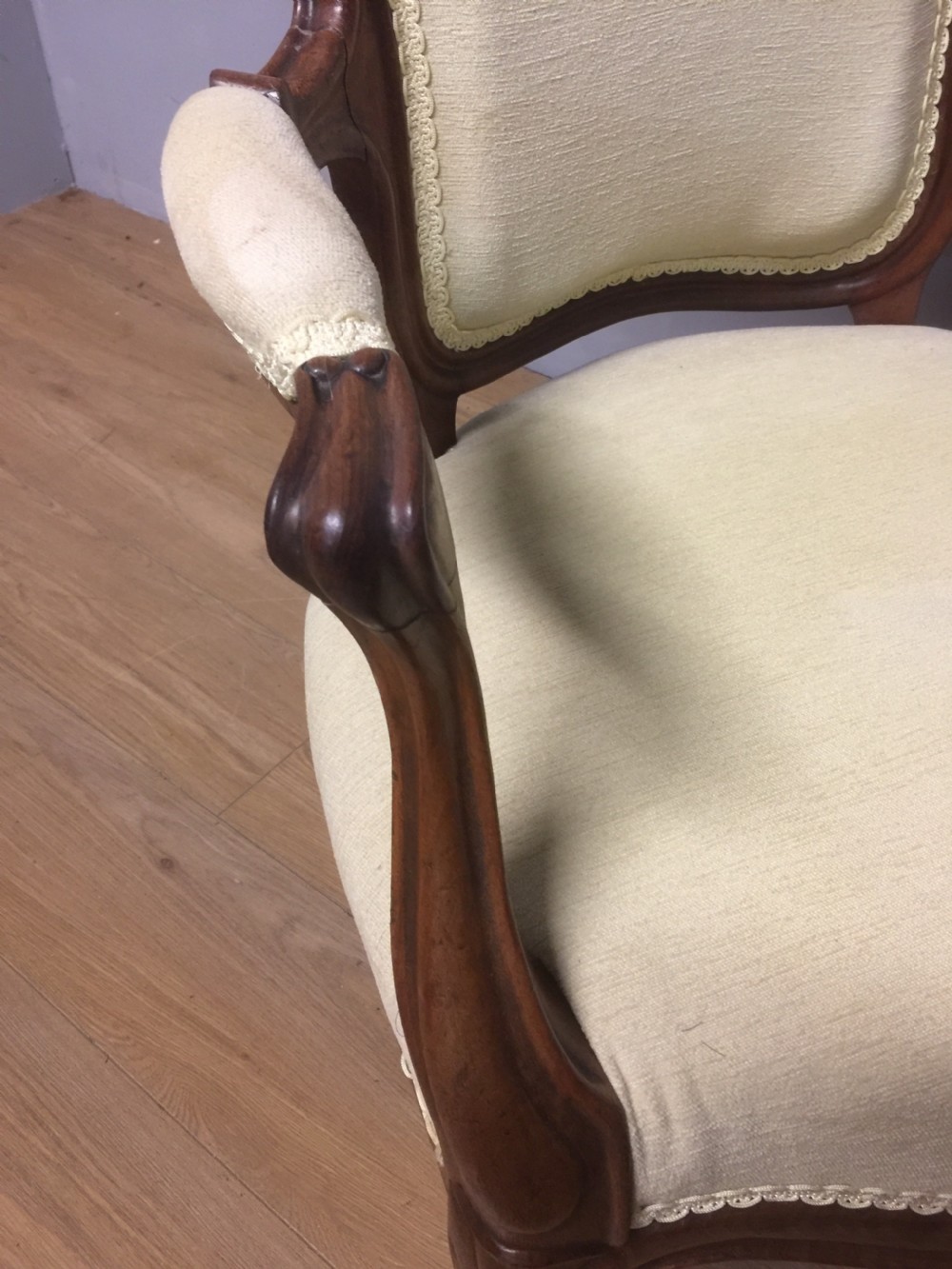 Nineteenth century walnut French style armchair View X