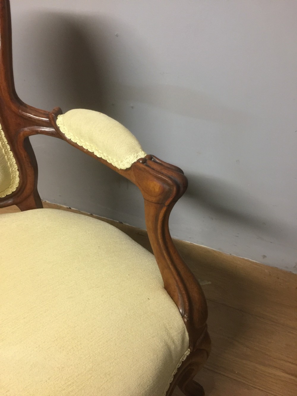 Nineteenth century walnut French style armchair View XI