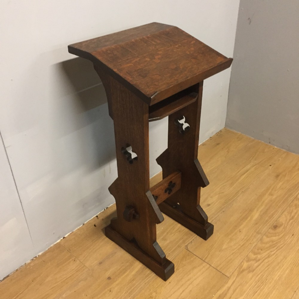 Nineteenth century oak arts and crafts book stand 