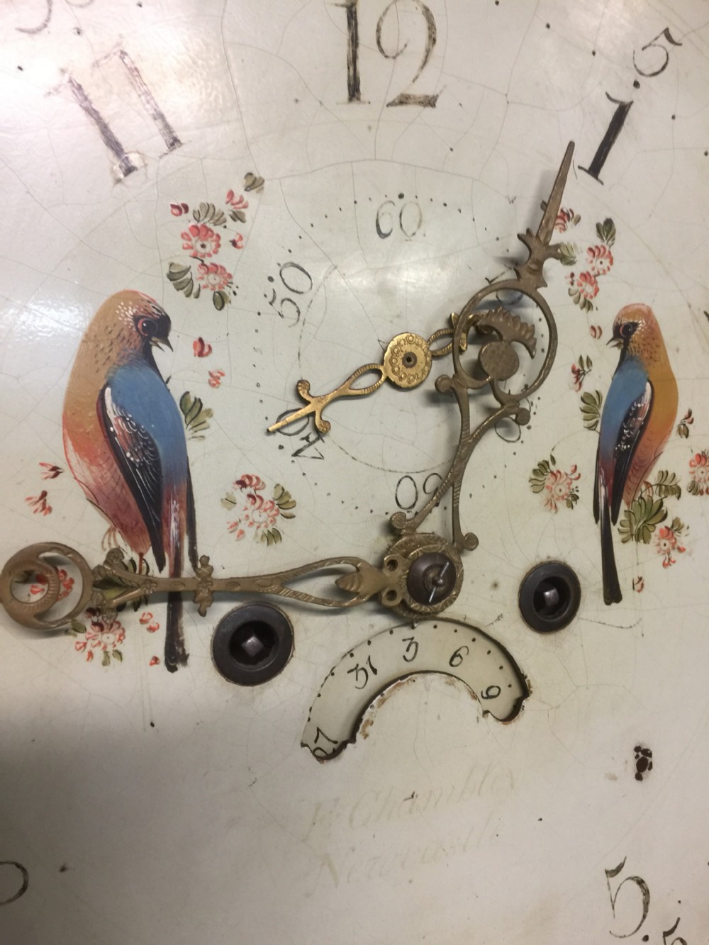 Georgian eight day oak faded long case clock. Working  View X