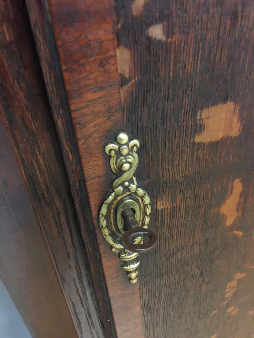 Georgian eight day oak faded long case clock. Working  View XIV