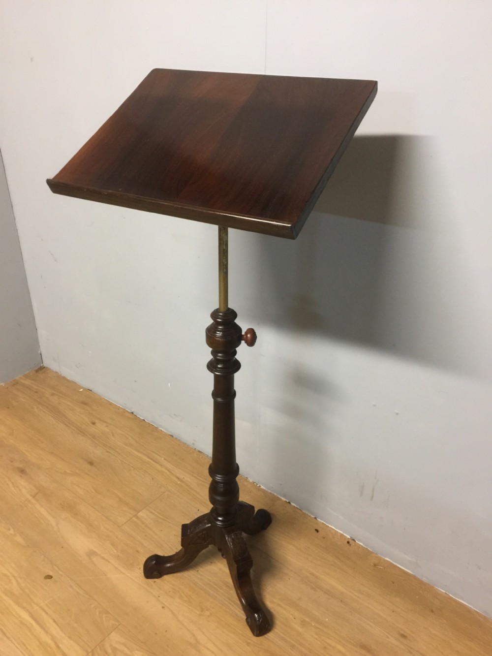 Nineteenth century adjustable lecturn on a tripod base  View II
