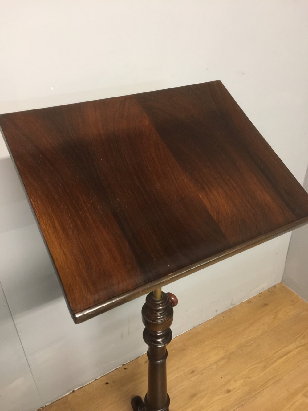 Nineteenth century adjustable lecturn on a tripod base  View V