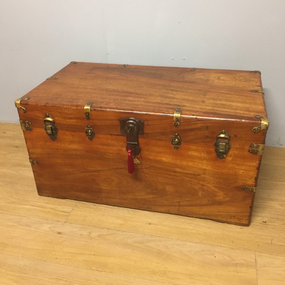 Nineteenth century brass mounted Camphorwood chest 