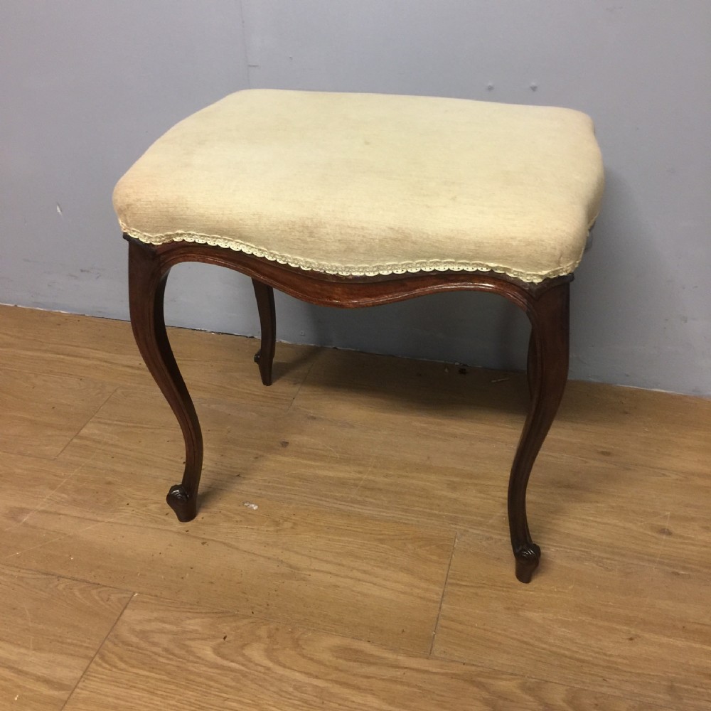 Walnut cabriole legged stool circa 1900