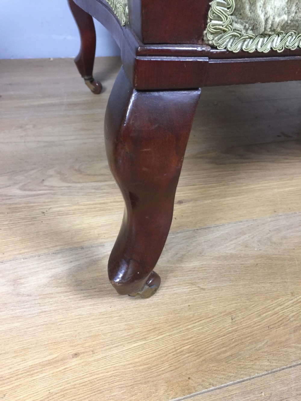 Pair of late nineteenth century mahogany framed empire style armchairs  View VI