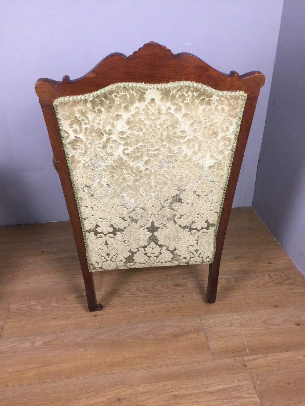 Pair of late nineteenth century mahogany framed empire style armchairs  View VII