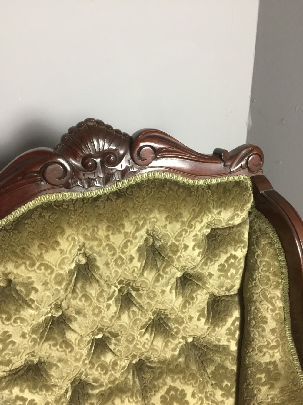 Pair of late nineteenth century mahogany framed empire style armchairs  View X
