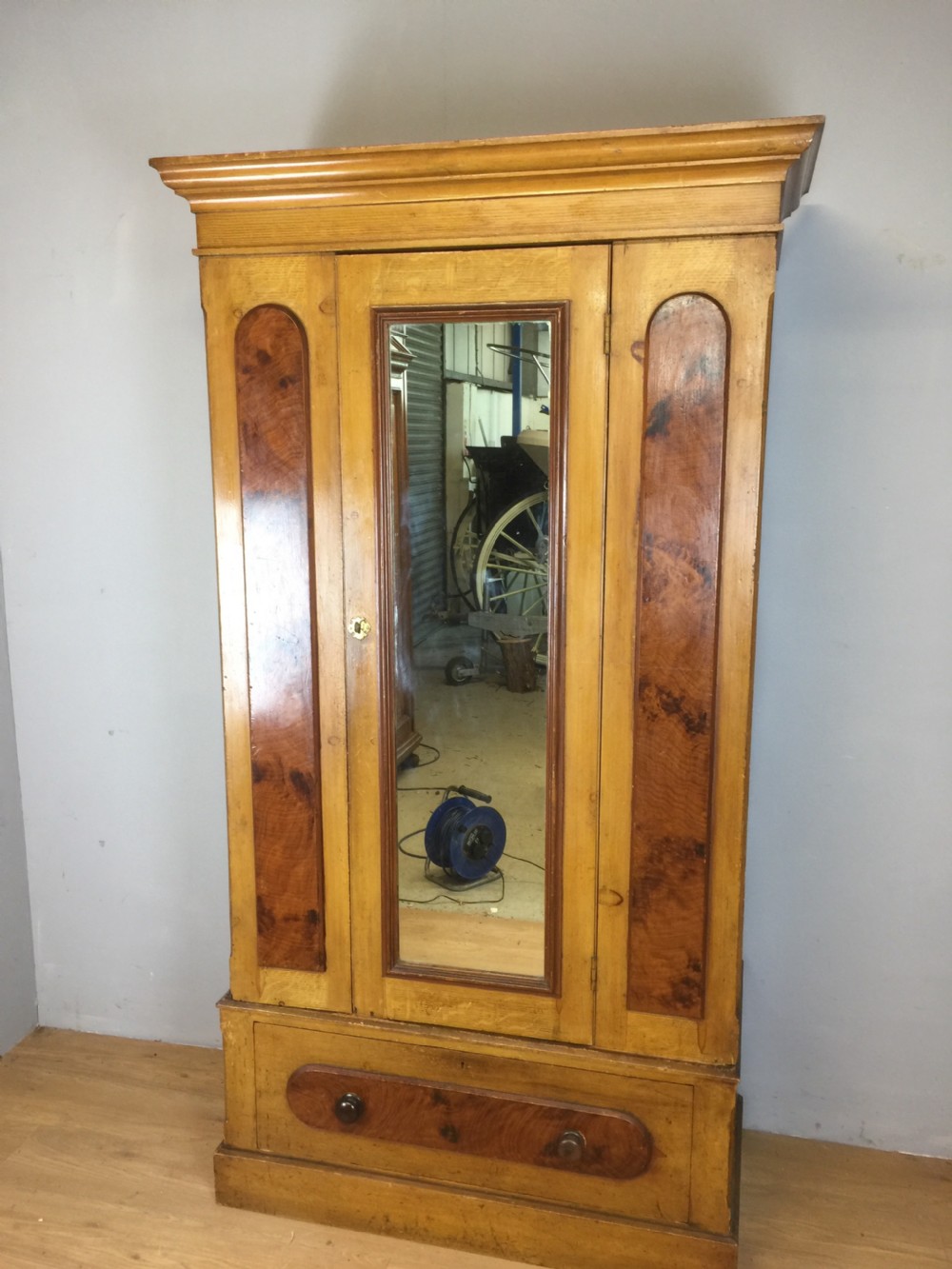 Nineteenth century scumbled pine Wardrobe  View XI